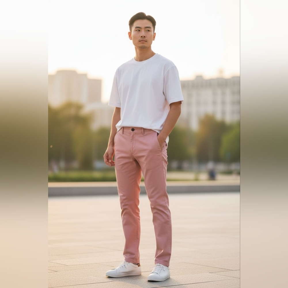 BONOBOS Men's Slim Golf Pants - Pink